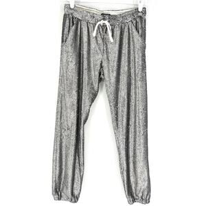 David Lerner Sequin Lounge Joggers Silver S
